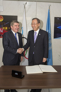 UN Secretary-General pays official visit to IOC President in Lausanne