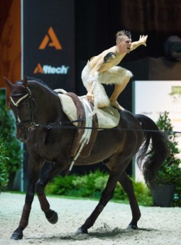 Vaulter, Jacques Ferrari, nearly raised the roof off the Zenith Arena in Caen tonight when securing the first gold medal for France at the Alltech FEI World Equestrian Games™ 2014.  (Jon Stroud/FEI)
