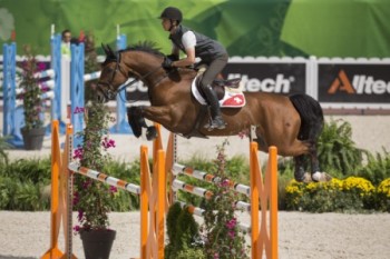 Olympic champions, Switzerland’s Steve Guerdat and Nino des Buissonnets, who will compete in this week’s Jumping Championships at the Alltech FEI World Equestrian Games™, were in fine form during today’s training session at Stade D’Ornano in Caen, France. (Dirk Caremans/FEI)