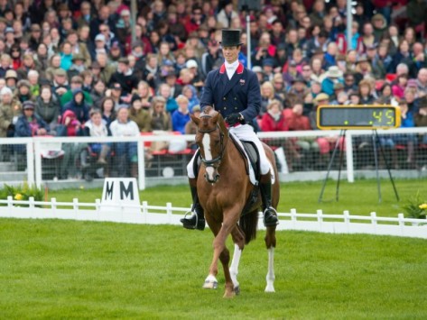 William Fox-Pitt (GBR) and Chilli Morning is currently in second place to Andrew Nicholson (NZL) and Nereo after the Dressage phase at the Mitsubishi Motors Badminton Horse Trials, fourth leg of the FEI Classics™ 2014/2015. (Jon Stroud/FEI)