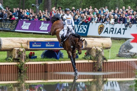 Ingrid Klimke and FRH Escada JS power into the lead after Cross Country at Luhmühlen (GER), fifth leg of the FEI Classics™ 2014/2015. (Hanna Broms/FEI)