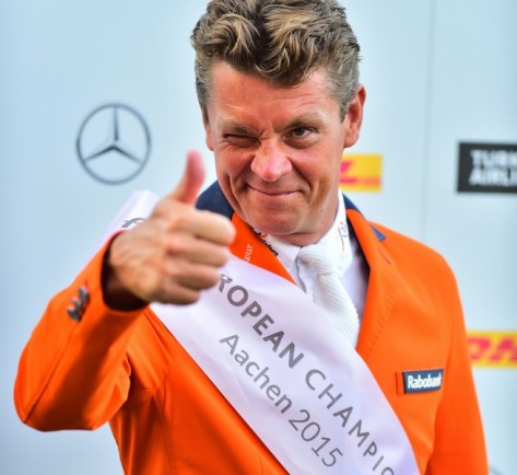World Jumping champion Jeroen Dubbeldam, who just a few days ago won individual and team gold at the FEI European Jumping Championships 2015 in Aachen (GER), was the Reem Acra Best Athlete 2014. The Dutchman is urging everyone to “stand up and be counted” by placing their nominations for the FEI Awards 2015 before midnight on 28 August 2015. (FEI/Daniel Kaiser)
